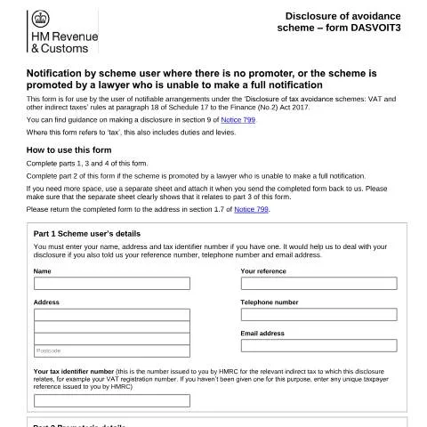 Document preview: Understanding the DASVOIT3 Form for Tax Avoidance — Taxes
