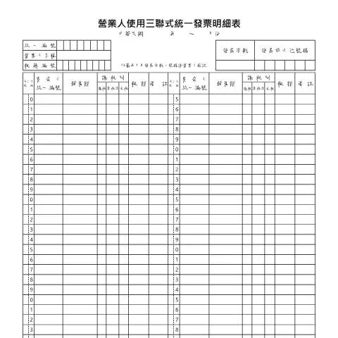 Document preview: 營業人使用統一發票明細表的必要性與填寫指南 — Taxes (CERFA n°營業人使用三聯式統一發票明細表)