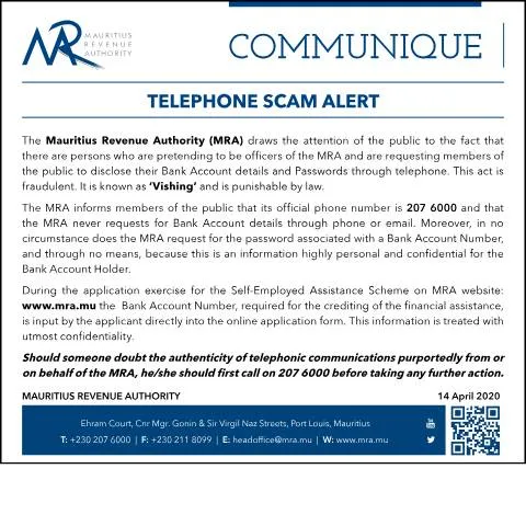 Document preview: Telephone Scam Alert: What You Need to Know — Government & admin (Vishing140420)