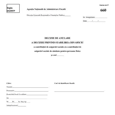 Document preview: Importanța Deciziei de Anulare a Contribuției Sociale — Impozite & fiscalitate (CERFA n°660_A2_OPANAF_2735_2025)