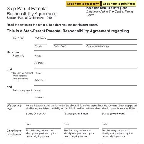 Document preview: How to Apply for Step-Parent Parental Responsibility Using Form — Civil status & identity