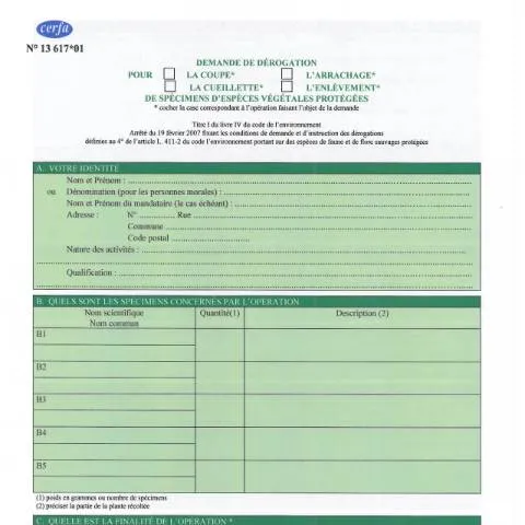 Aperçu du document Autorisation d'intervention sur les espèces végétales protégées — Démarches administratives (CERFA n°13617*01)