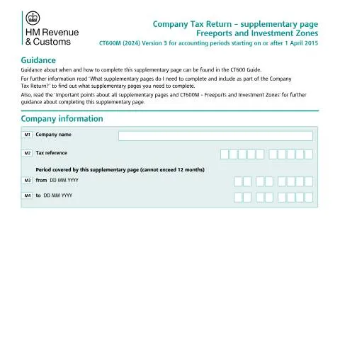 Document preview: Essential Guide to the CT600M for Freeports and Investment Zones — Taxes