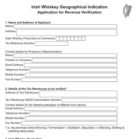 Document preview: Application for Irish Whiskey Geographical Indication Verification — Government & admin (RPC019695_EN_WB_L_1)