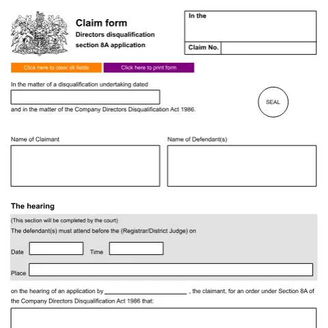 Document preview: Understanding Form N501 for Directors Disqualification — Legal & justice