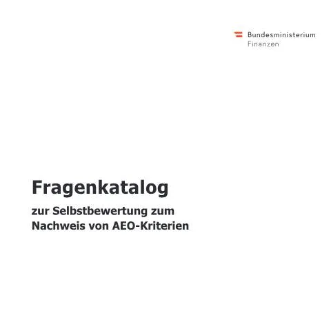 Dokumentvorschau: Fragenkatalog zur Selbstbewertung für AEO-Kriterien — Behörden & Verwaltung (CERFA n°Za249)