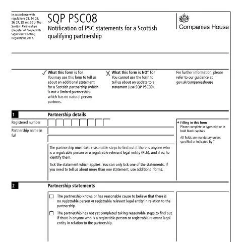 Document preview: Navigating the SQP PSC08 for Scottish Partnerships — Business