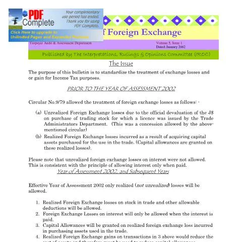 Document preview: Understanding Jamaica's 2002 IROC.IT Loss on Foreign Exchange Form — Taxes (CERFA n°2002+iroc+it+-+loss+on+foreign+exchange)