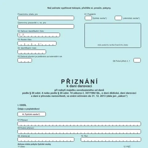 Document preview: Jak vyplnit přiznání k dani darovací správně? — Daně a fiskální záležitosti (CERFA n°25 5512)