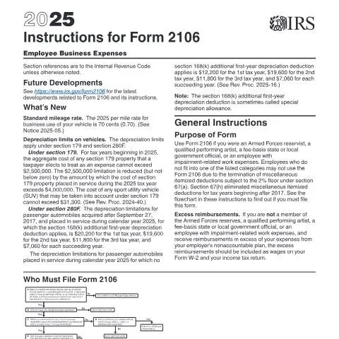 Document preview: Comprehensive Overview of IRS Instructions i2106 — Taxes (CERFA n°INST-2106)