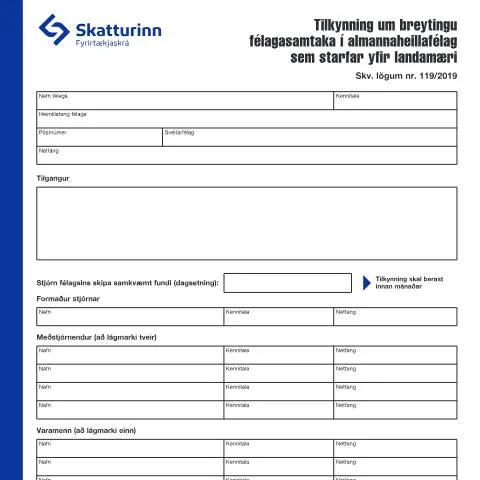 Document preview: Breyting á skráningu félagasamtaka í almannaheillafélag (CERFA n°RSK 17.08)