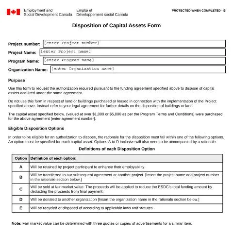 Document preview: Mastering the Disposition of Capital Assets Form EMP5689 — Work & employment (CERFA n°EMP5689)