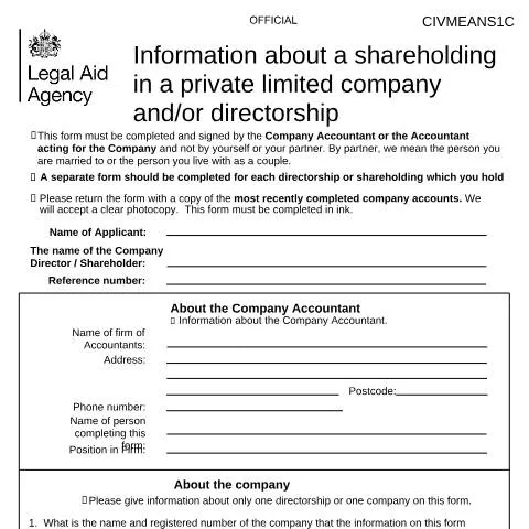 Document preview: Financial Assessment Requirements for Directors Seeking Legal Aid — Legal & justice