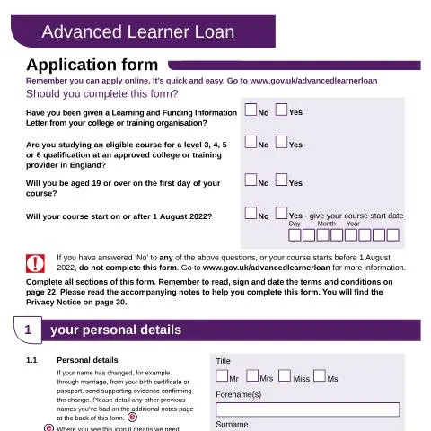 Document preview: Mastering the Advanced Learner Loan Application Process — Government & admin