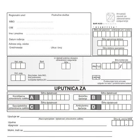 Document preview: Što je VAZECA UPUTNICA i kako funkcionira? — Zdravlje (CERFA n°VAZECA_UPUTNICA)