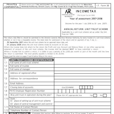 Document preview: Mastering the Unit Trust Scheme Identification Form — Government & admin (UnitTrust0708)