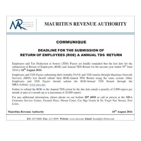 Document preview: Understanding the Importance of ROE Submission for Employers — Taxes (CERFA n°MRACommunique110816)