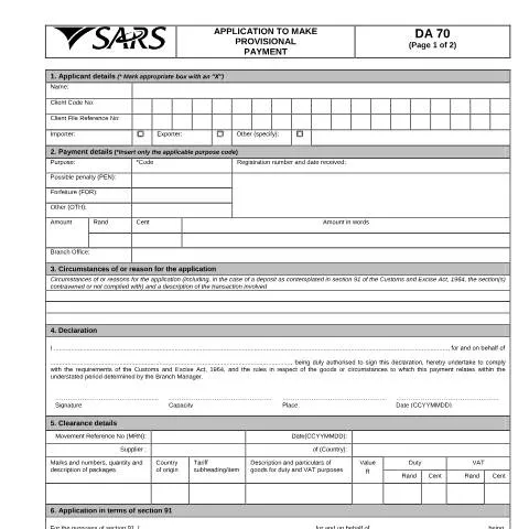 Document preview: Understanding the DA 70 Form for Provisional Payments — Government & admin (CERFA n°DA 70)