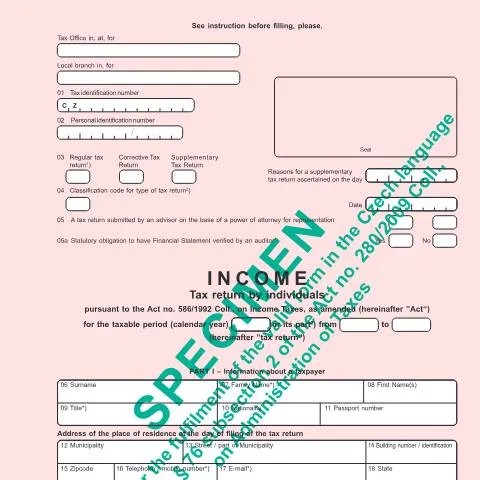Document preview: Jak vyplnit přiznání k dani z příjmů fyzických osob 25 5405/AJ — Daně a fiskální záležitosti (CERFA n°25 5405/AJ)