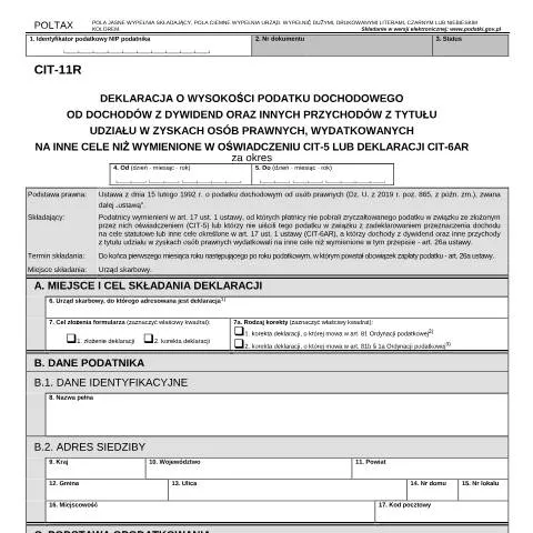 Document preview: CIT-11R: Jak prawidłowo rozliczyć dochody z dywidend? — Podatki i fiskalność (CERFA n°CIT-11R)