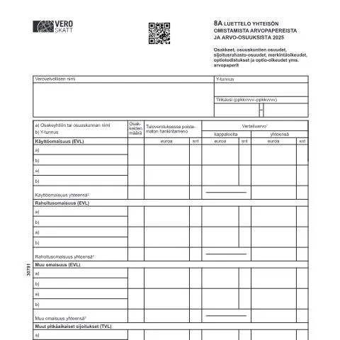 Document preview: Yhteisön omistamat arvopaperit ja Vero 3079 — Verot & verotus (CERFA n°Vero 3079)