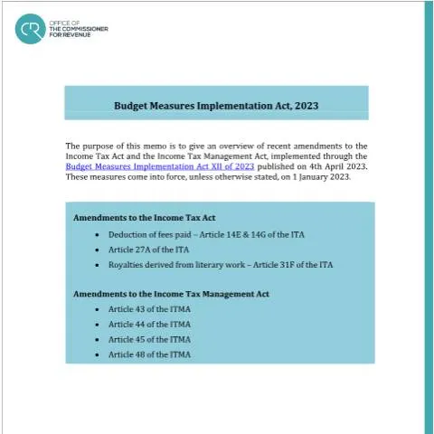 Document preview: Navigating the 2023 Budget Measures in Malta — Taxes (CERFA n°update-3---budget-measures-implementation-act-2023)