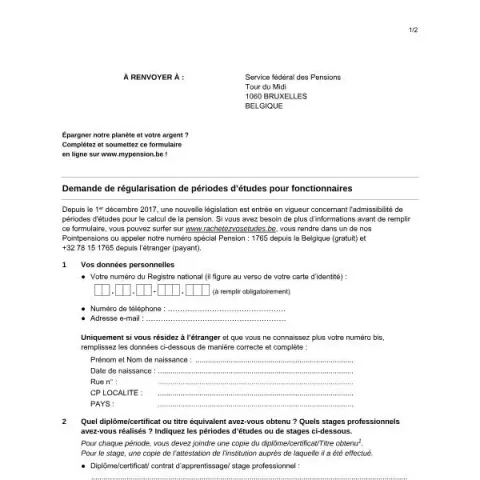 Aperçu du document Reconnaissance des périodes d'études pour fonctionnaires — Retraite & pension (regulfonct)