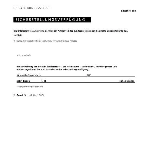 Dokumentvorschau: Verstehen der Sicherstellungsverfügung der ESTV — Steuern (31)
