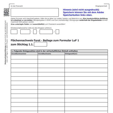 Dokumentvorschau: Wichtige Informationen zum Flächennachweis Forst — Steuern (CERFA n°LuF1-FOF)
