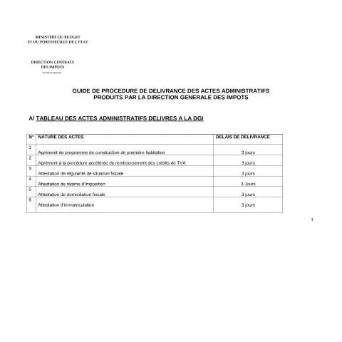 Aperçu du document Comprendre le DLCD pour Optimiser vos Démarches à la DGI — Démarches administratives