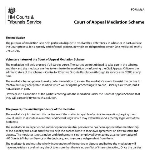 Document preview: Understanding the Court of Appeal Mediation Process — Legal & justice