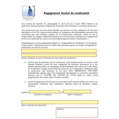 Aperçu du document Conformité et gestion des horaires de travail : un enjeu crucial — Numérique & données personnelles (CERFA n°lettre_type_hm)