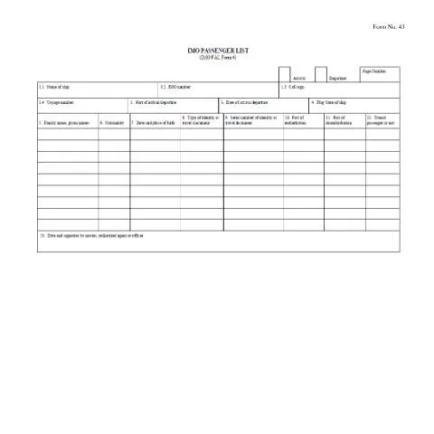 Document preview: Understanding the Importance of the IMO Passenger List — Government & admin (Forms43IMOPassengerList)