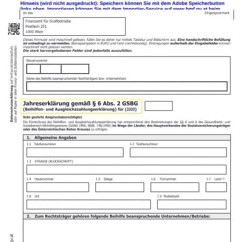Dokumentvorschau: Wichtige Informationen zur GSBG1 Jahreserklärung in Österreich — Steuern (CERFA n°GSBG1)