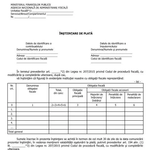 Document preview: Înștiințarea de plată OPANAF 90/2016: Ce trebuie să știi — Impozite & fiscalitate (CERFA n°A23p_OPANAF_90_2016)