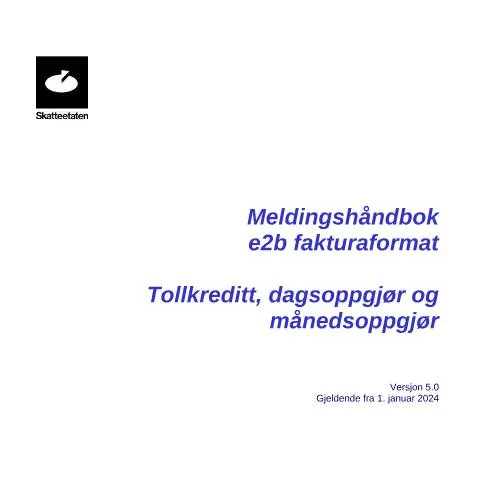 Document preview: Navigering i RF-1344 for tollkredittkontoer — Skatt & avgifter (CERFA n°RF-1344)
