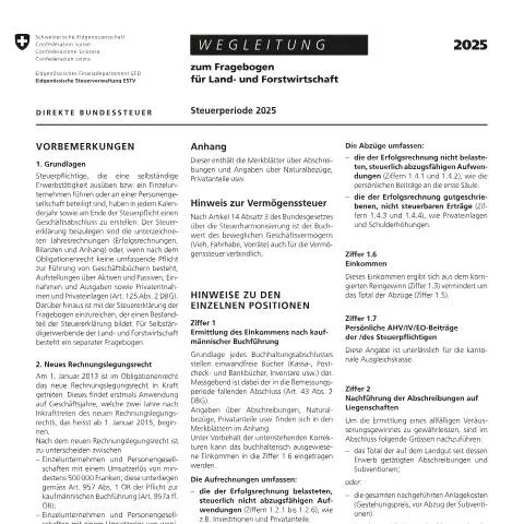 Dokumentvorschau: Einführung in den Fragebogen 18a für Land- und Forstwirtschaft in der — Landwirtschaft (18a)