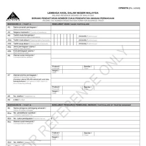 Document preview: Panduan Lengkap Mengisi Borang CP600TN untuk Pendaftaran Cukai — Proses pentadbiran (CERFA n°CP600TN)