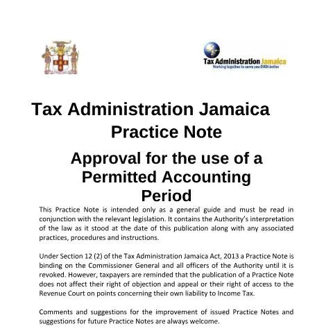 Document preview: Understanding the Permitted Accounting Period in Jamaica — Government & admin (UPN_Permitted_Accounting_Period_02092021)