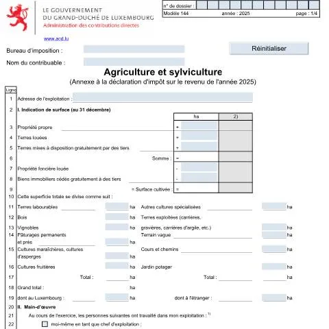 Aperçu du document Comprendre l'Annexe 144 F pour les exploitants agricoles — Impôts & fiscalité (CERFA n°144 F)