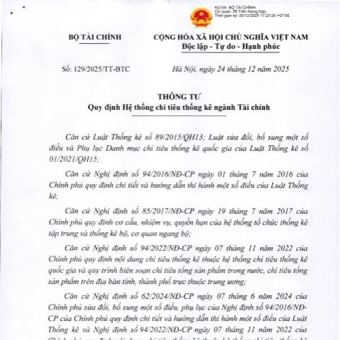 Document preview: Tìm Hiểu Thông Tư 129/2025/TT-BTC Của Bộ Tài Chính — Thuế & tài chính (CERFA n°129/2025/TT-BTC)