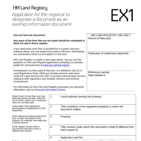 Document preview: How to Use EX1 Forms to Protect Sensitive Property Documents — Government & admin