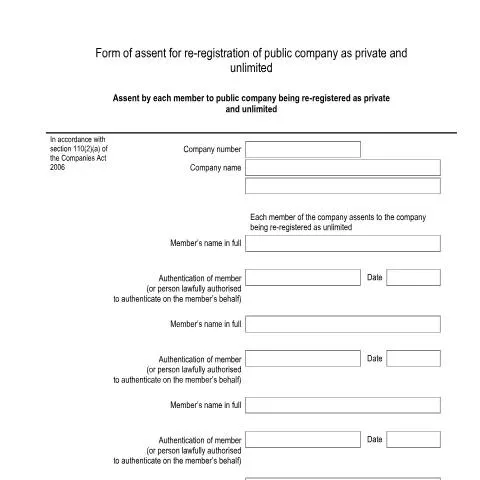 Document preview: Transitioning from Public to Private Unlimited Company — Business