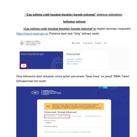 Document preview: Çap edilmiş ciddi hesabat blanklarının idarəetmə prosesi — Vergilər & maliyyə