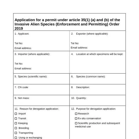 Document preview: How to Apply for Invasive Species Research Permits in the UK — Government & admin