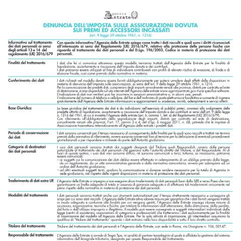 Anteprima documento Modulo imposta assicurazioni su premi e accessori — Tasse e fisco