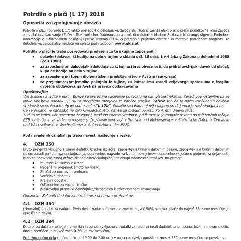 Dokumentvorschau: Die Rolle des Plačilni list (L 17) 2018 im österreichischen — Steuern (CERFA n°L17a-SI)