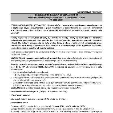 Document preview: Dlaczego PIT-39 jest niezbędny dla podatników? — Podatki i fiskalność (CERFA n°PIT-39)