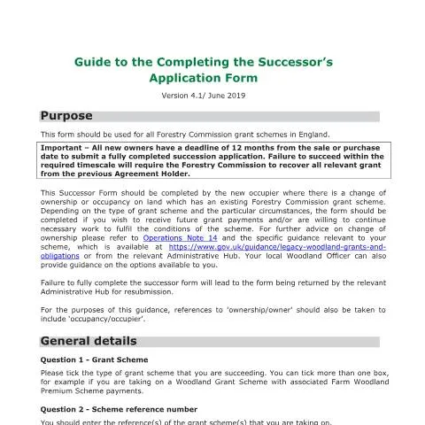 Document preview: Understanding the Forestry Commission Successor's Form Process — Government & admin