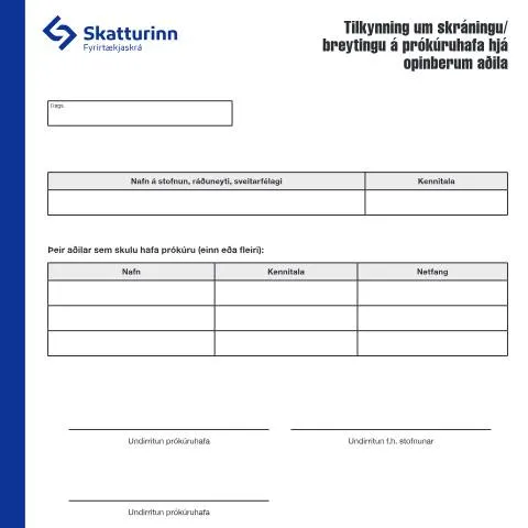 Document preview: Skref til að skrá eða breyta prókúruhafa — Stjórnsýsla (CERFA n°RSK 17.91)